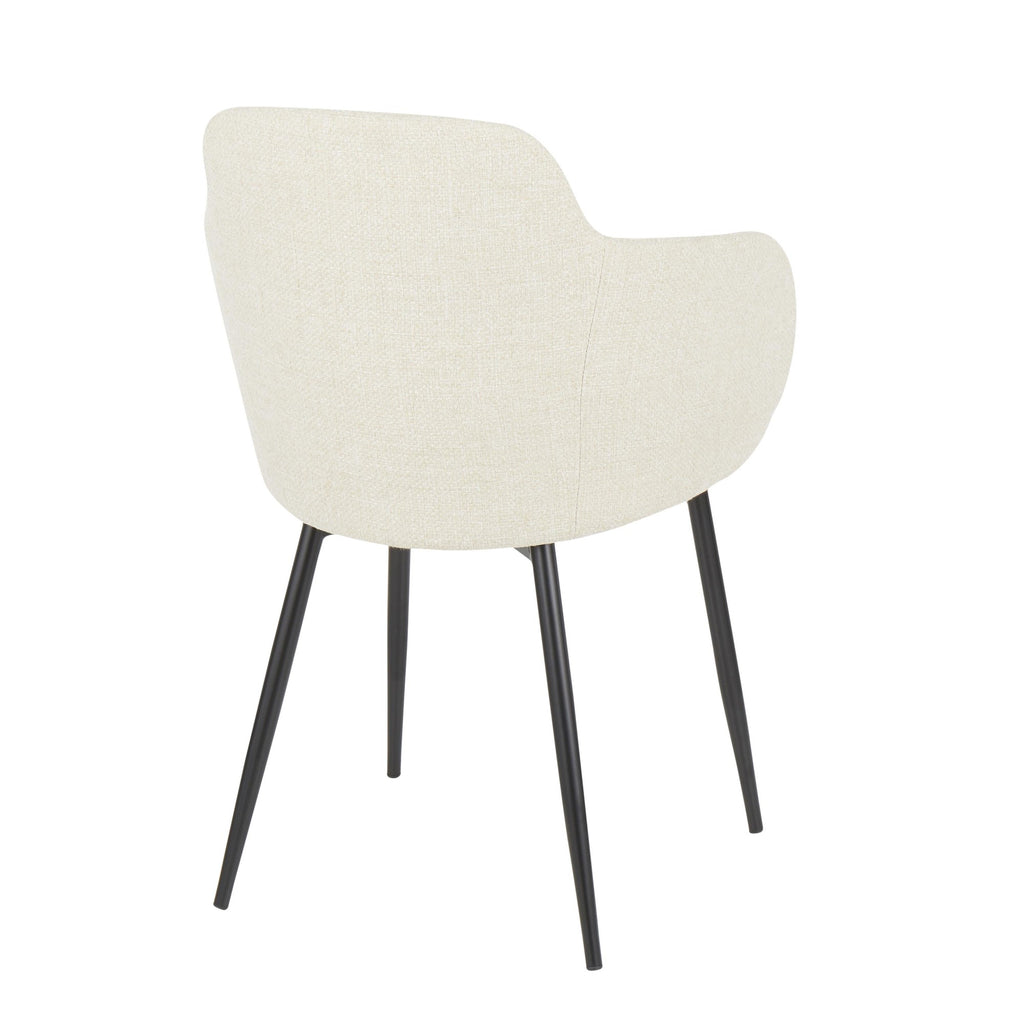 Boyne Chair - Black Metal, Cream Noise Fabric