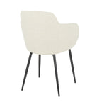 Boyne Chair - Black Metal, Cream Noise Fabric
