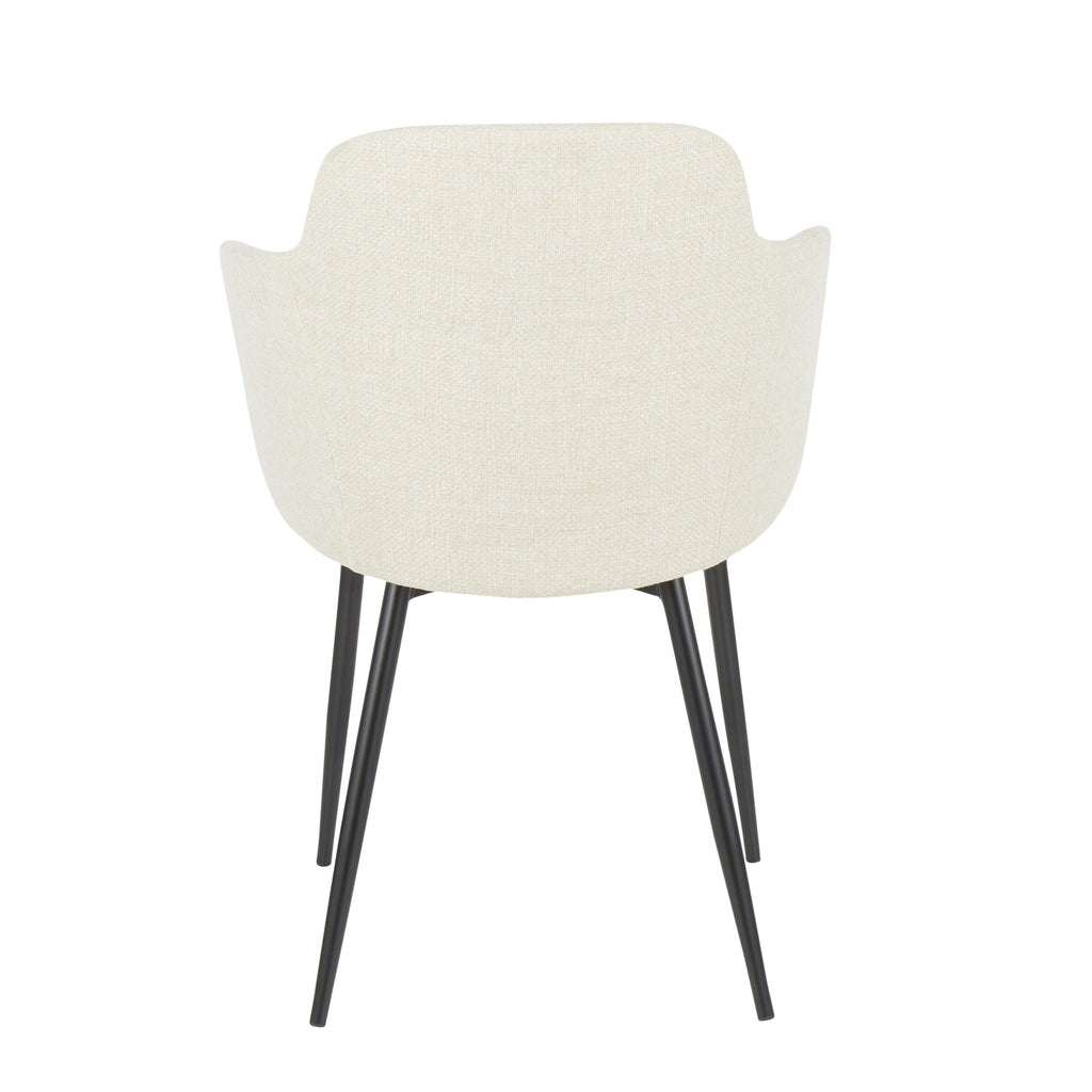 Boyne Chair - Black Metal, Cream Noise Fabric
