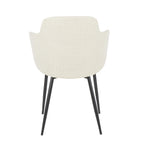 Boyne Chair - Black Metal, Cream Noise Fabric