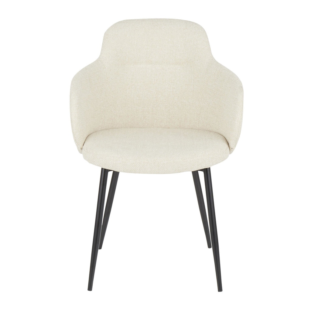 Boyne Chair - Black Metal, Cream Noise Fabric