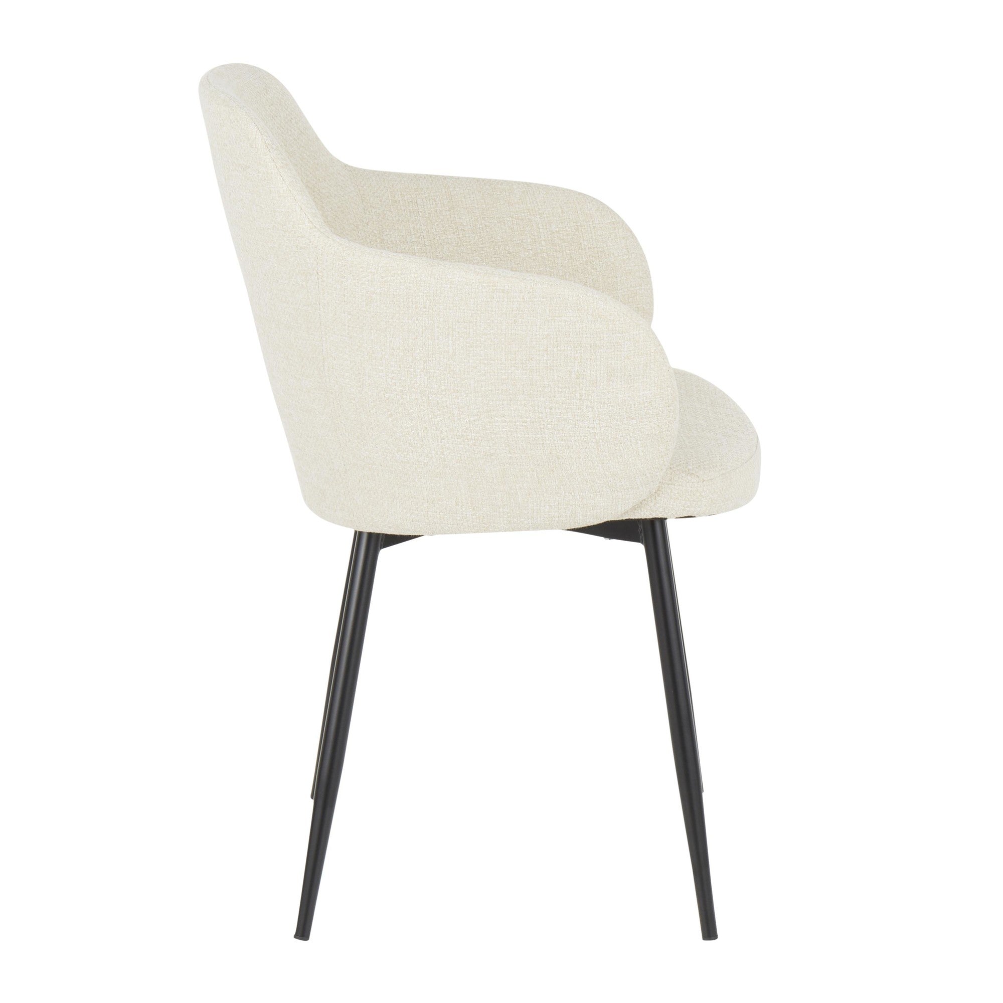 Boyne Chair - Black Metal, Cream Noise Fabric