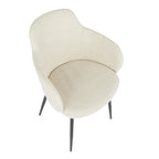 Boyne Chair - Black Metal, Cream Noise Fabric