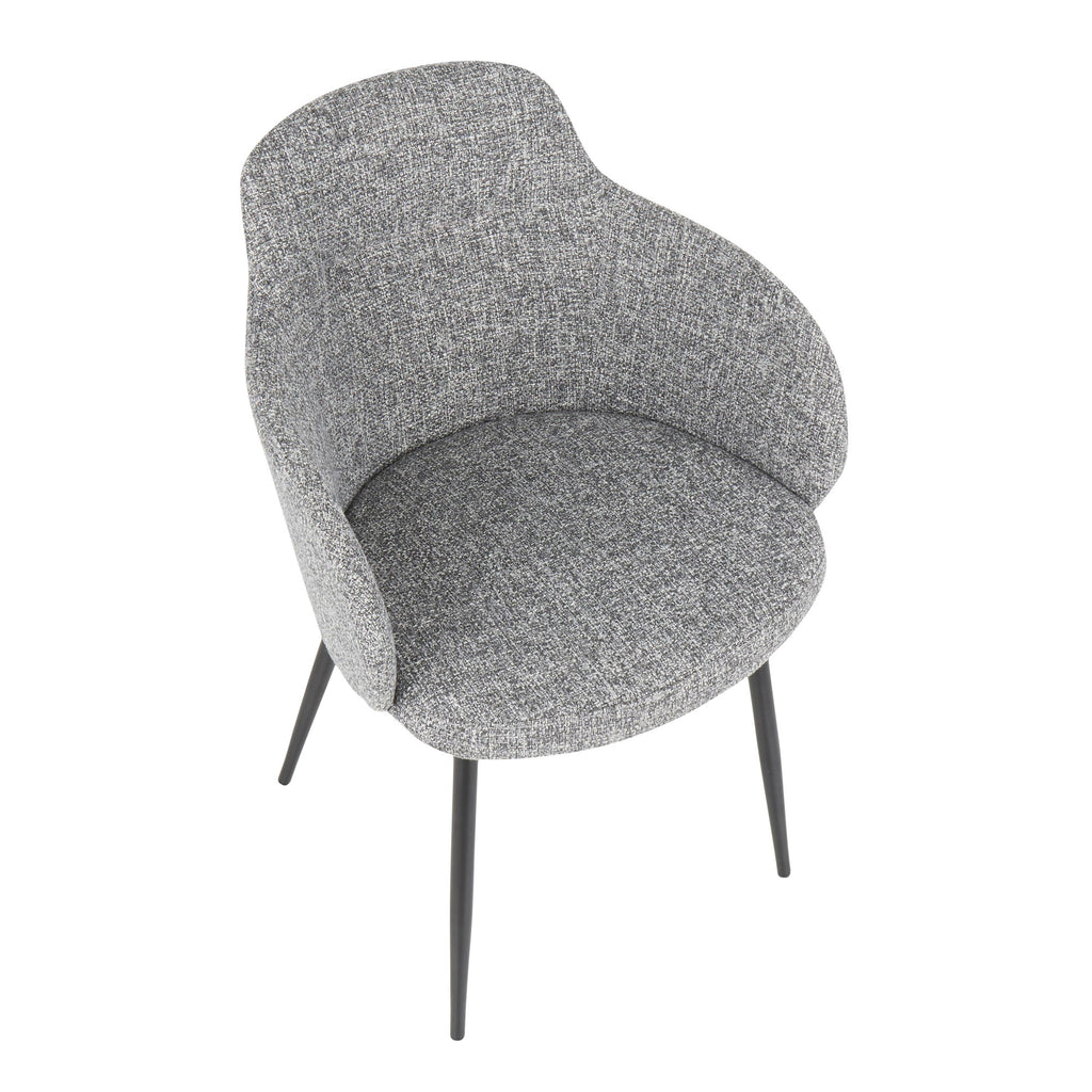 Boyne Chair - Black Metal, Grey Noise Fabric