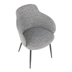 Boyne Chair - Black Metal, Grey Noise Fabric