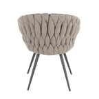 Braided Matisse Chair - Black Frame, Grey Fabric, Grey PU