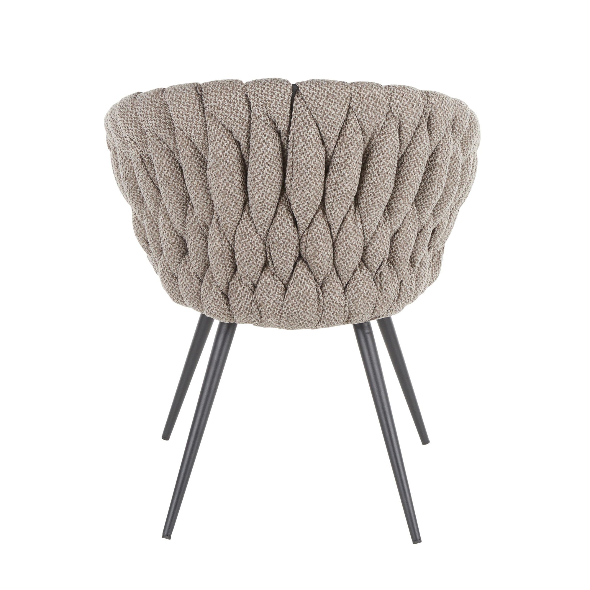 Braided Matisse Chair - Black Frame, Grey Fabric, Grey PU