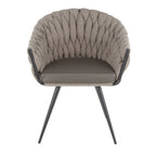 Braided Matisse Chair - Black Frame, Grey Fabric, Grey PU