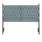 Braided Matisse Headboard - Black Metal, Blue Fabric