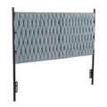 Braided Matisse Headboard - Black Metal, Blue Fabric
