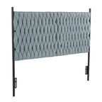 Braided Matisse Headboard - Black Metal, Blue Fabric