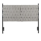 Braided Matisse Headboard - Black Metal, Cream Fabric