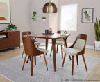 Anabelle Bent Wood Chair - Set of 2 - Walnut Wood, Cream Fabric
