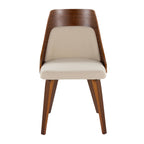 Anabelle Bent Wood Chair - Set of 2 - Walnut Wood, Cream Fabric