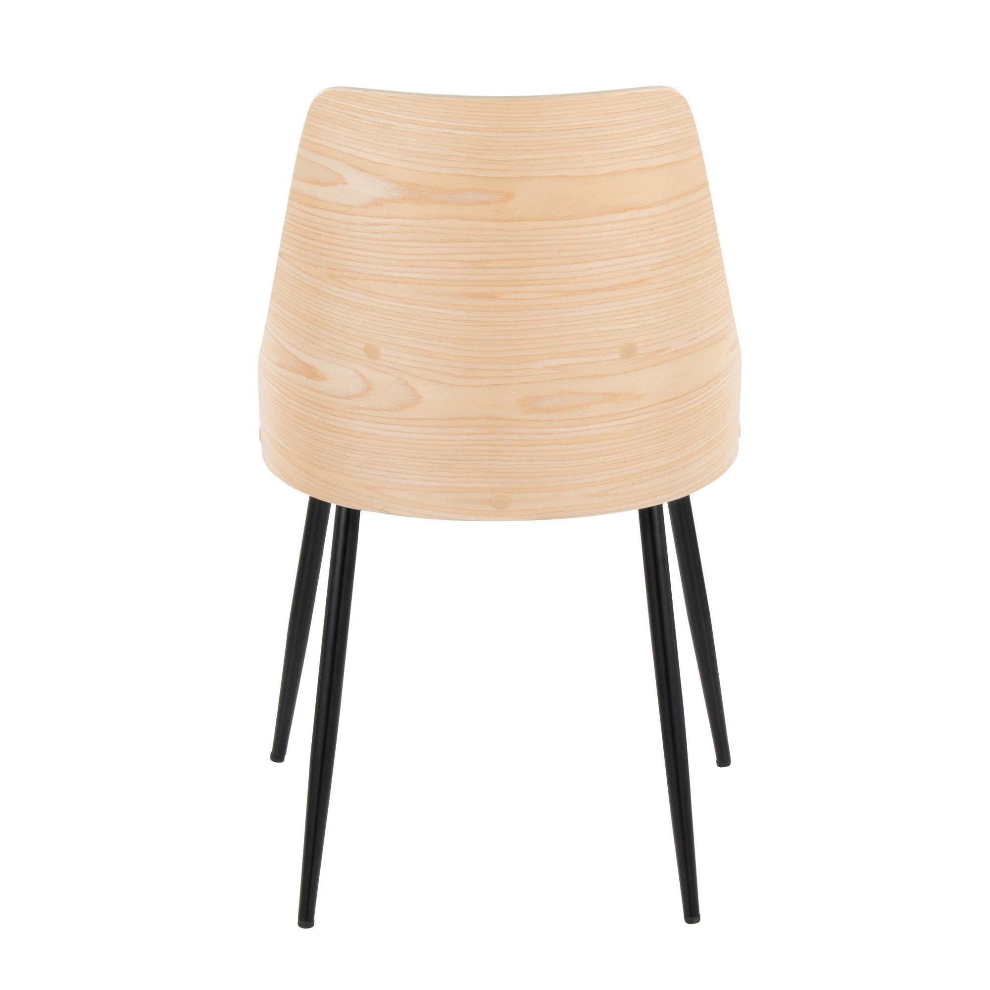 Anabelle Chair - Set of 2 - Black Metal, Natural Wood, Cream Fabric
