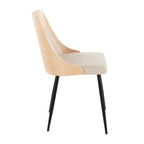 Anabelle Chair - Set of 2 - Black Metal, Natural Wood, Cream Fabric