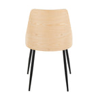 Anabelle Chair - Set of 2 - Black Metal, Natural Wood, Grey Fabric