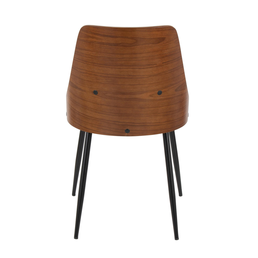 Anabelle Chair - Set of 2 - Black Metal, Walnut Wood, Cream Fabric