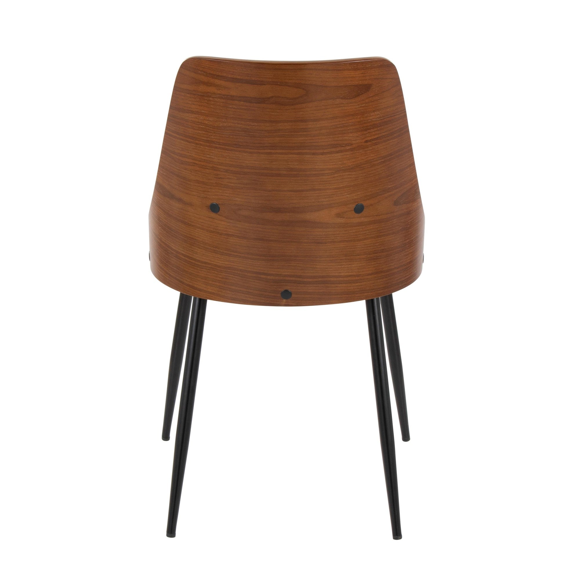 Anabelle Chair - Set of 2 - Black Metal, Walnut Wood, Cream Fabric