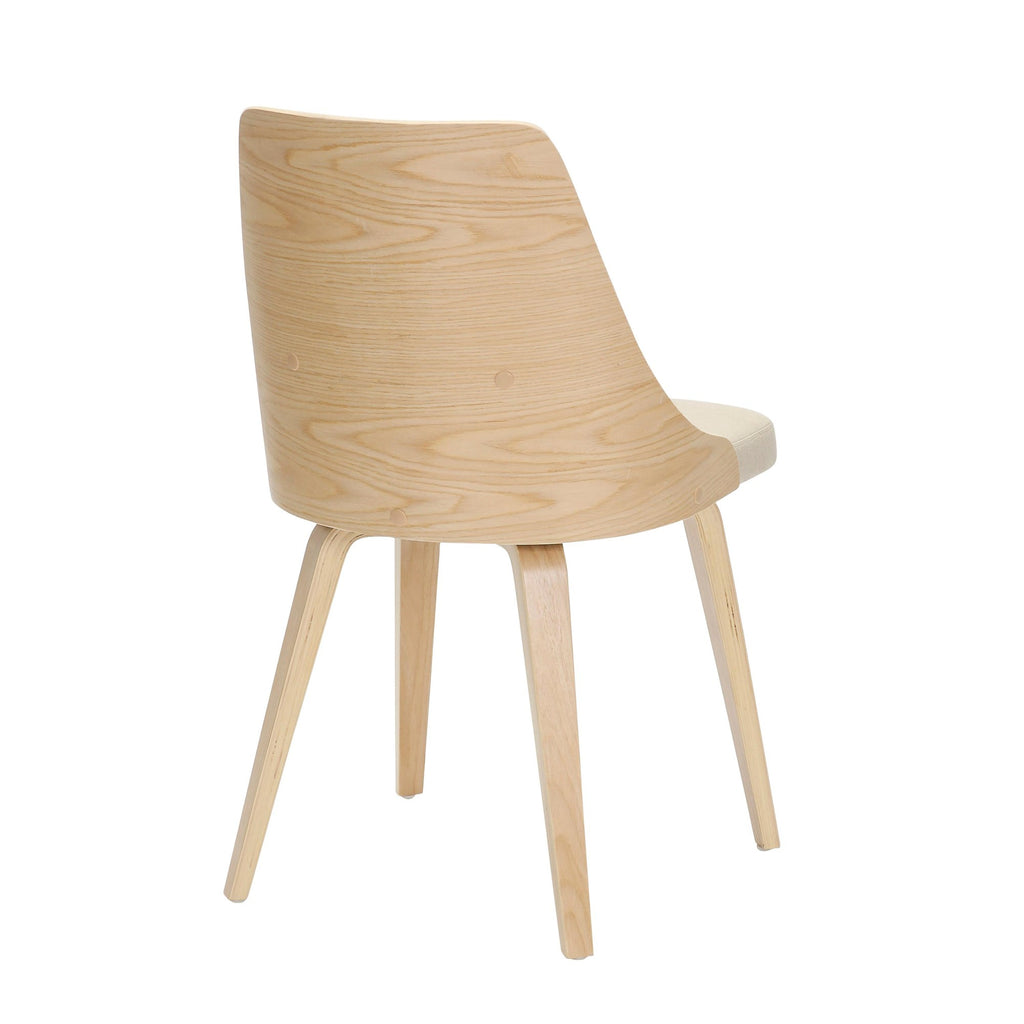 Anabelle Bent Wood Chair - Set of 2 - Natural Wood, Cream Fabric