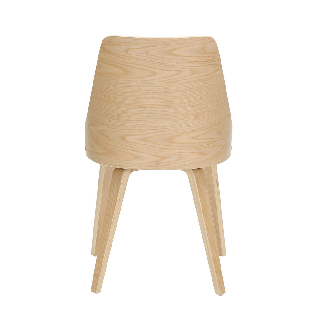 Anabelle Bent Wood Chair - Set of 2 - Natural Wood, Cream Fabric