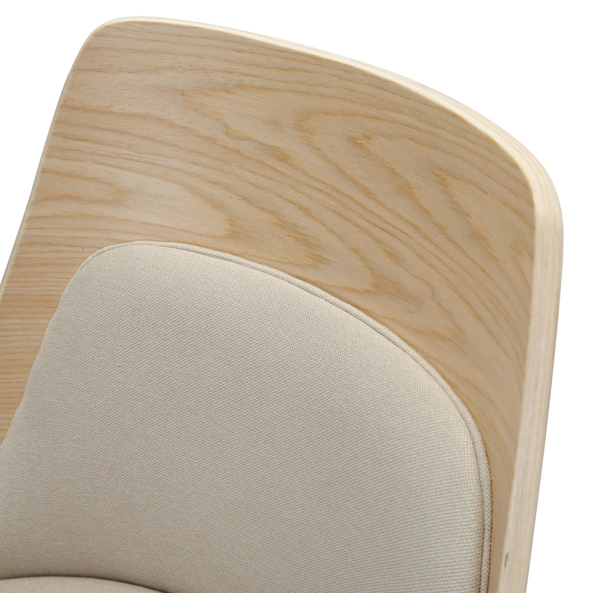 Anabelle Bent Wood Chair - Set of 2 - Natural Wood, Cream Fabric