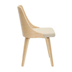 Anabelle Bent Wood Chair - Set of 2 - Natural Wood, Cream Fabric
