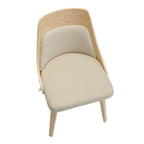 Anabelle Bent Wood Chair - Set of 2 - Natural Wood, Cream Fabric