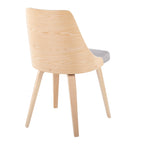 Anabelle Bent Wood Chair - Set of 2 - Natural Wood, Grey Fabric