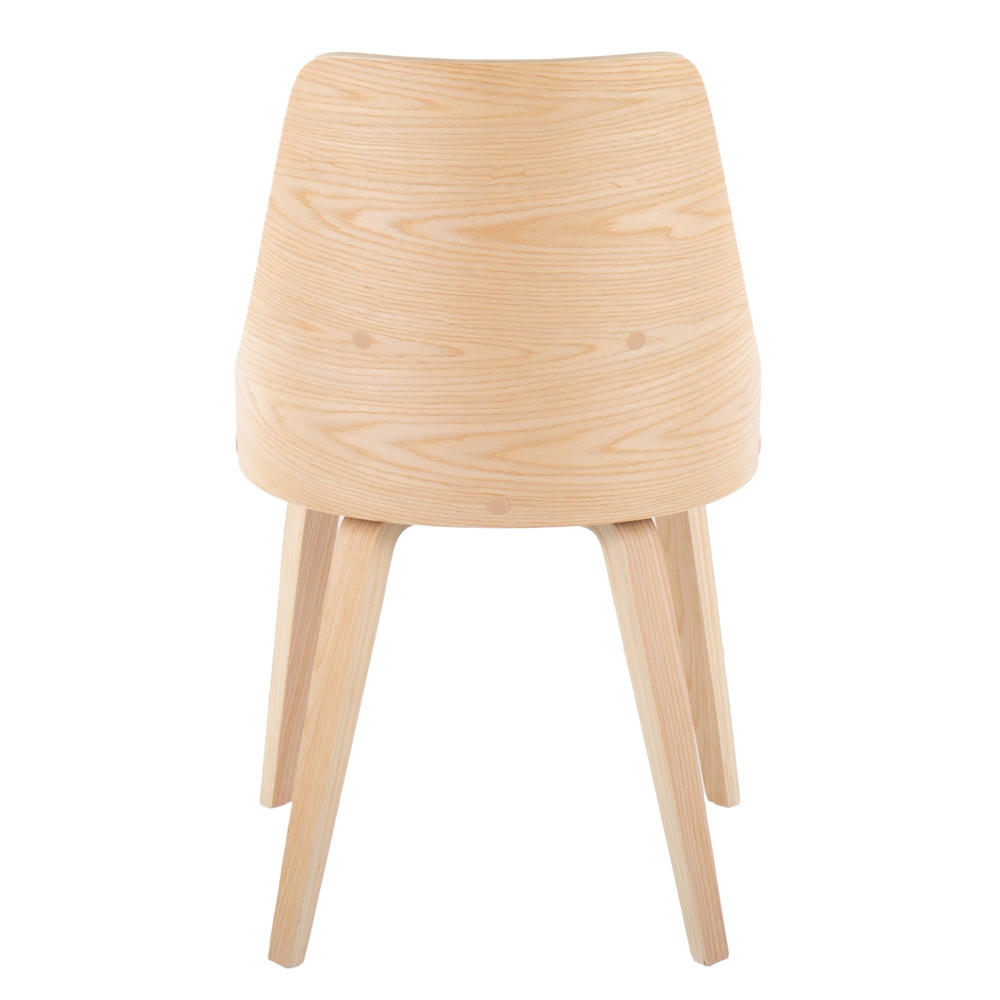 Anabelle Bent Wood Chair - Set of 2 - Natural Wood, Grey Fabric