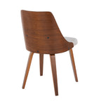 Anabelle Bent Wood Chair - Set of 2 - Walnut Wood, Grey Fabric
