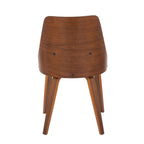 Anabelle Bent Wood Chair - Set of 2 - Walnut Wood, Grey Fabric