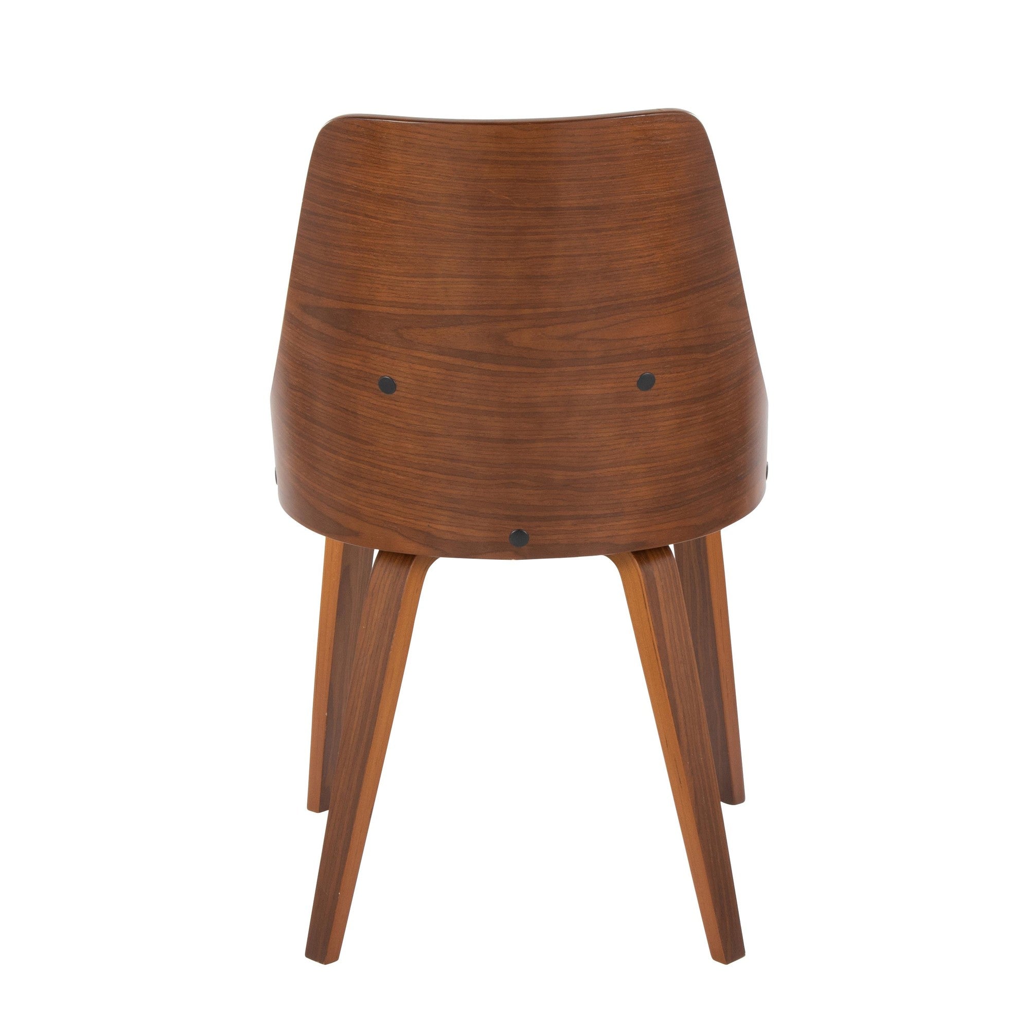 Anabelle Bent Wood Chair - Set of 2 - Walnut Wood, Grey Fabric