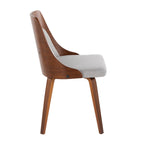 Anabelle Bent Wood Chair - Set of 2 - Walnut Wood, Grey Fabric