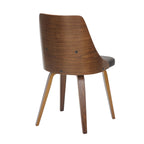 Anabelle Bent Wood Chair - Set of 2 - Walnut Wood, Brown PU