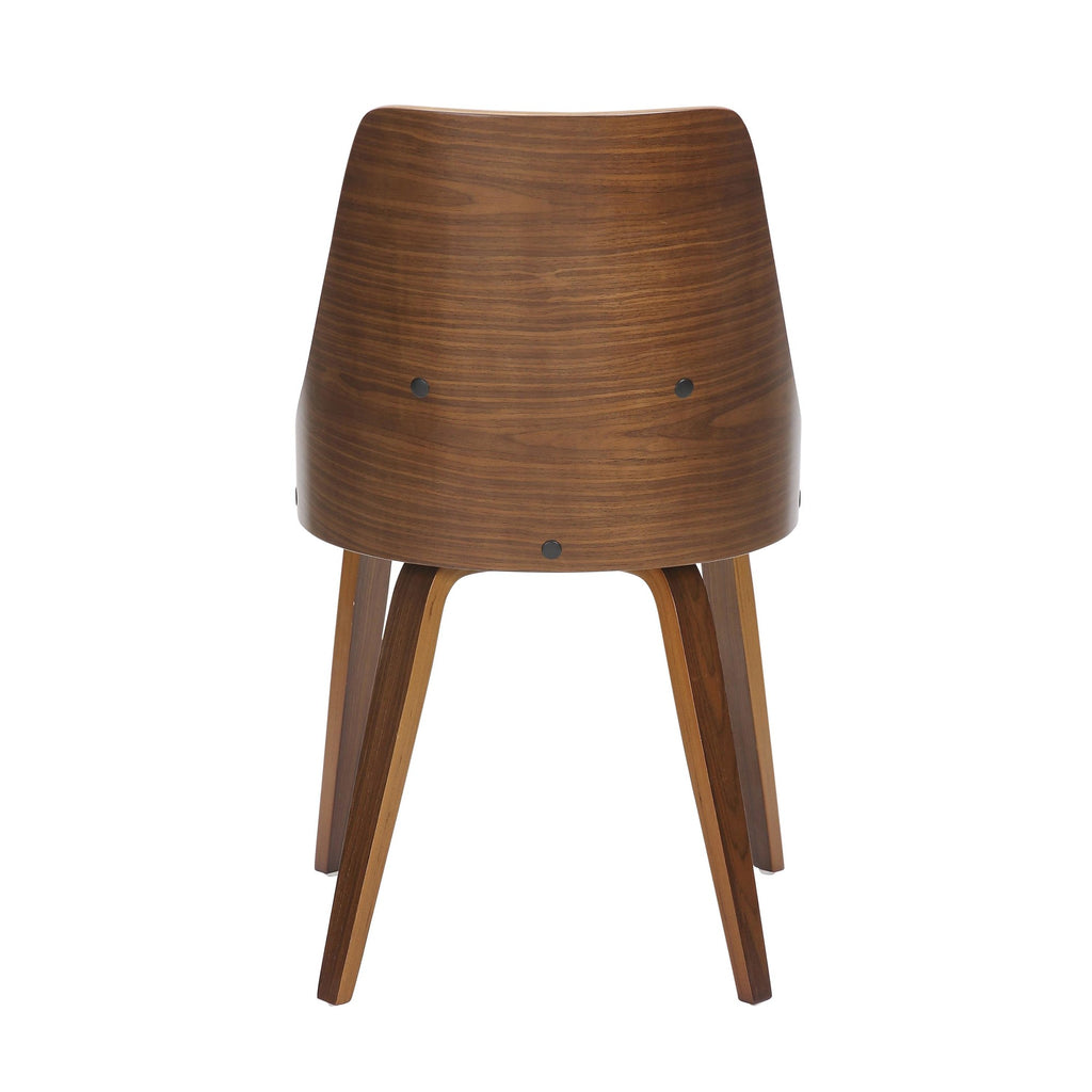 Anabelle Bent Wood Chair - Set of 2 - Walnut Wood, Brown PU