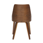 Anabelle Bent Wood Chair - Set of 2 - Walnut Wood, Brown PU