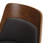 Anabelle Bent Wood Chair - Set of 2 - Walnut Wood, Brown PU