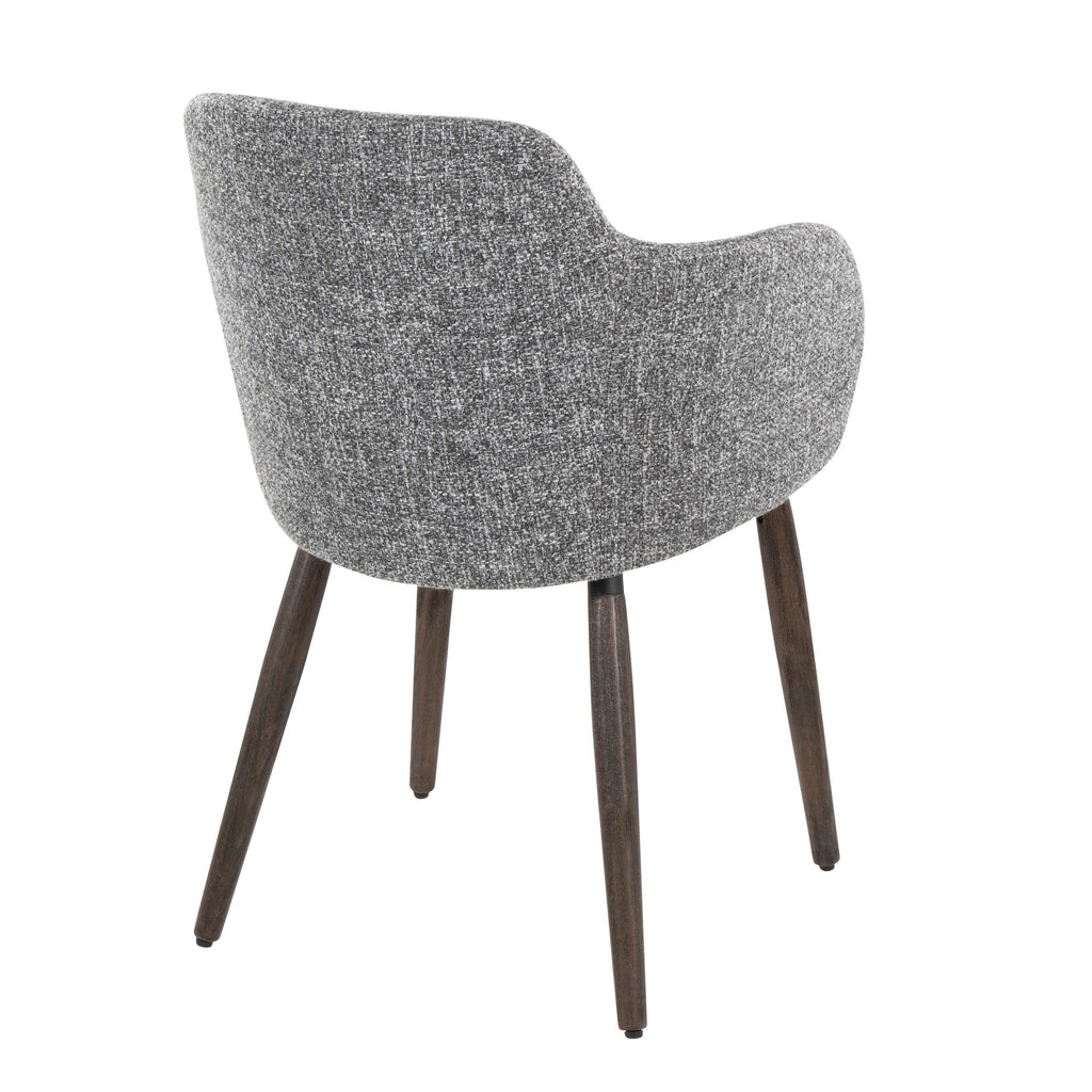 Boyne Chair - Set of 2 - Dark Walnut Wood, Dark Grey Fabric
