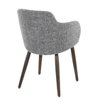 Boyne Chair - Set of 2 - Dark Walnut Wood, Dark Grey Fabric