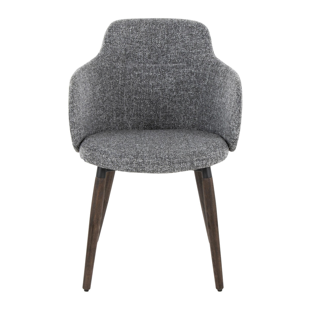 Boyne Chair - Set of 2 - Dark Walnut Wood, Dark Grey Fabric