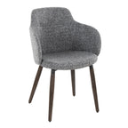 Boyne Chair - Set of 2 - Dark Walnut Wood, Dark Grey Fabric