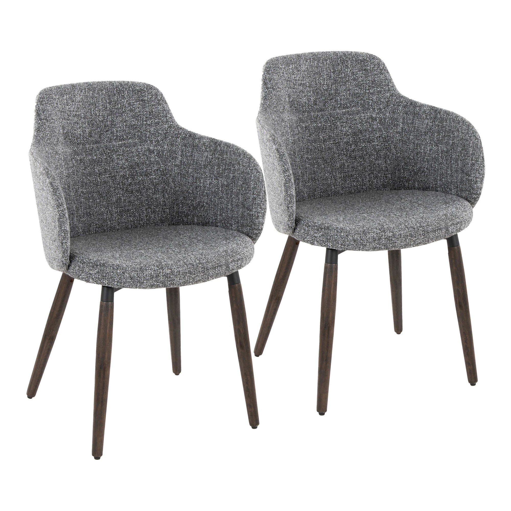 Boyne Chair - Set of 2 - Dark Walnut Wood, Dark Grey Fabric
