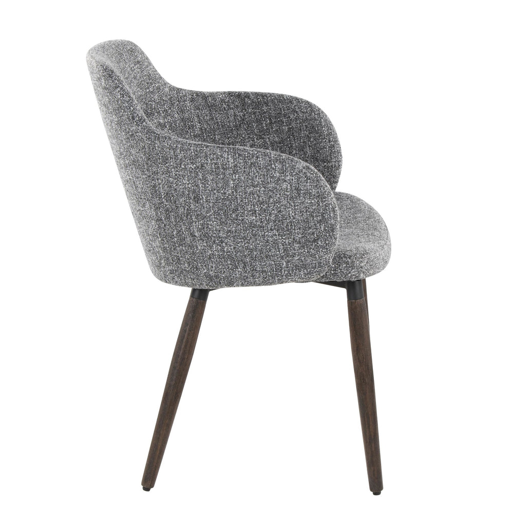 Boyne Chair - Set of 2 - Dark Walnut Wood, Dark Grey Fabric