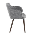 Boyne Chair - Set of 2 - Dark Walnut Wood, Dark Grey Fabric