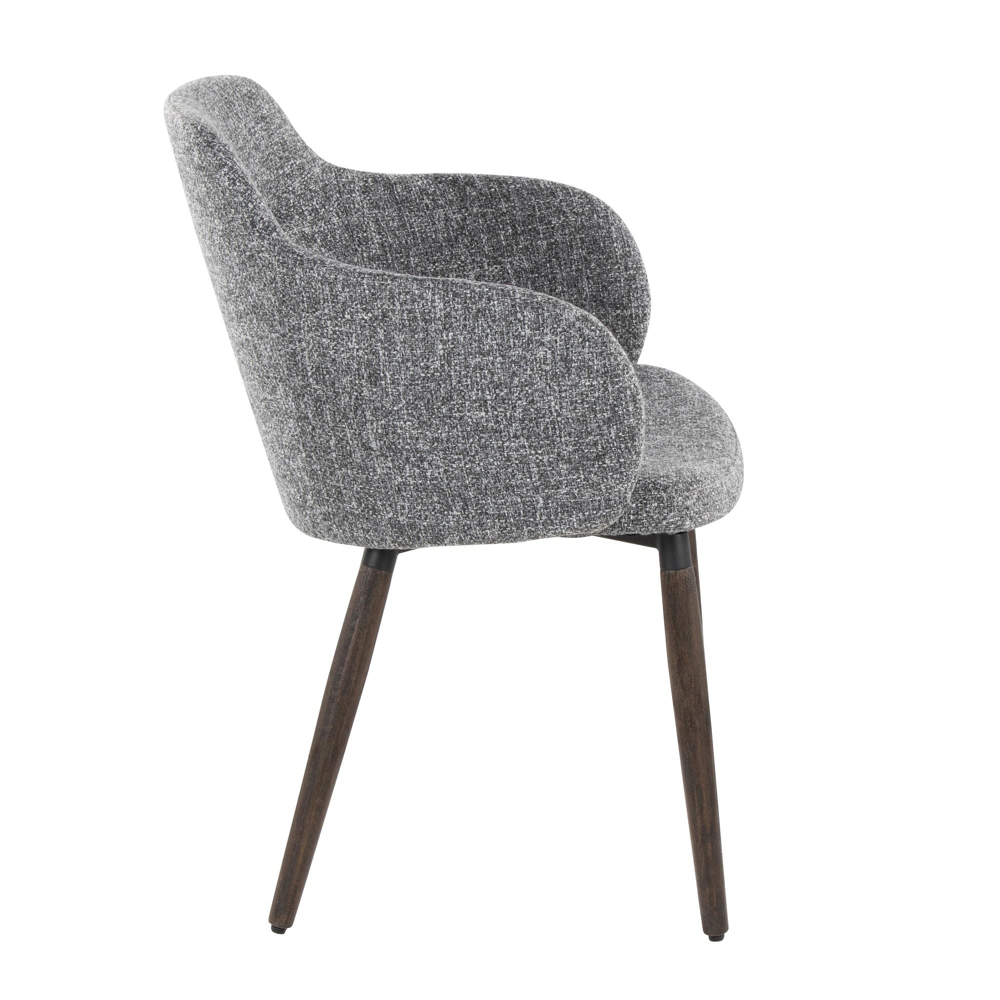 Boyne Chair - Set of 2 - Dark Walnut Wood, Dark Grey Fabric