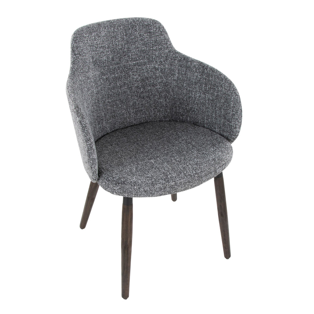 Boyne Chair - Set of 2 - Dark Walnut Wood, Dark Grey Fabric