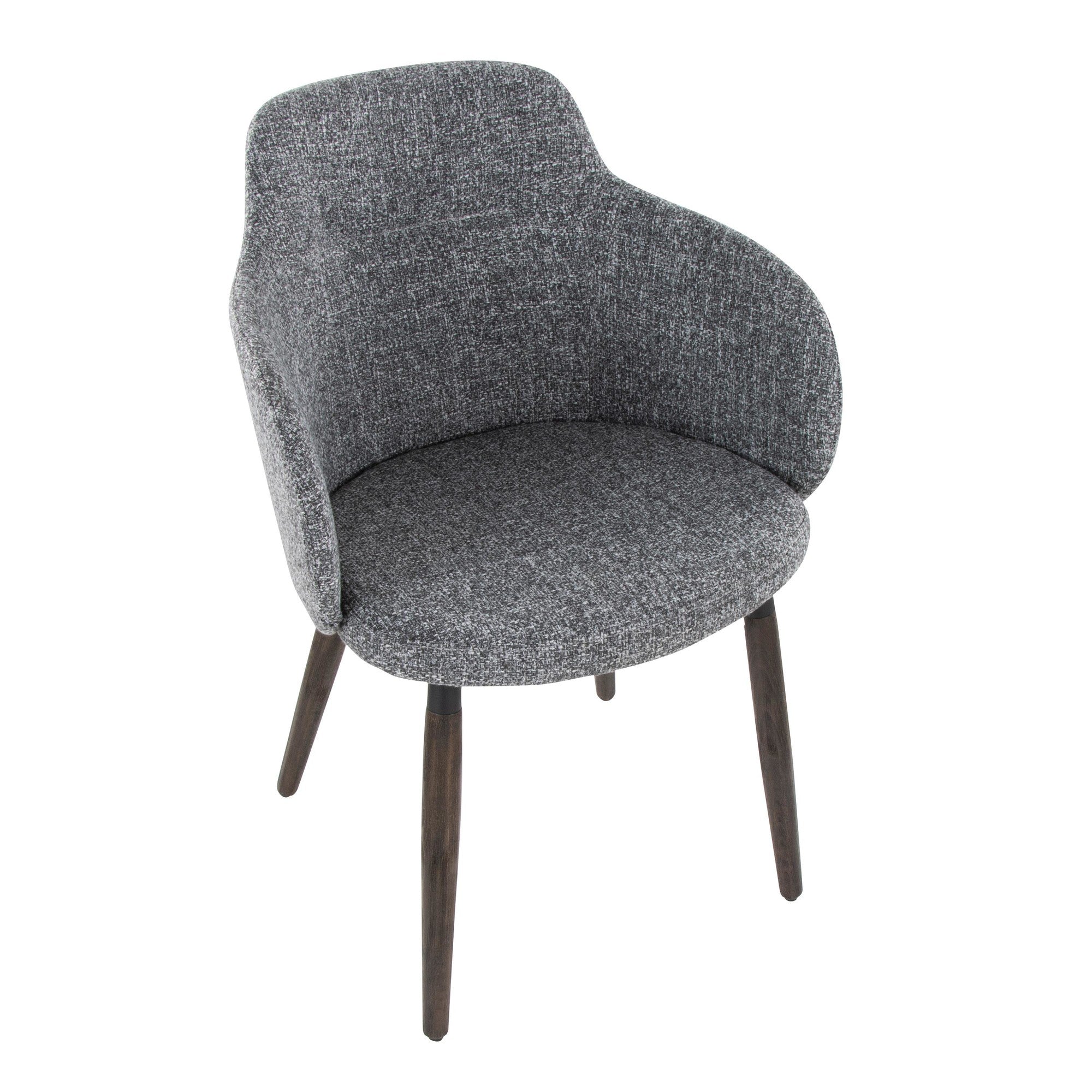 Boyne Chair - Set of 2 - Dark Walnut Wood, Dark Grey Fabric