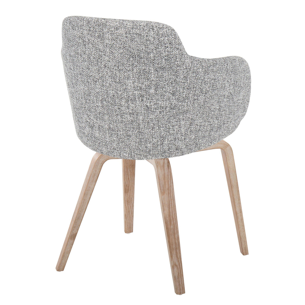 Boyne Chair - Set of 2 - Whitewashed Wood, Dark Grey Noise Fabric