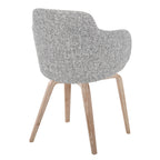 Boyne Chair - Set of 2 - Whitewashed Wood, Dark Grey Noise Fabric